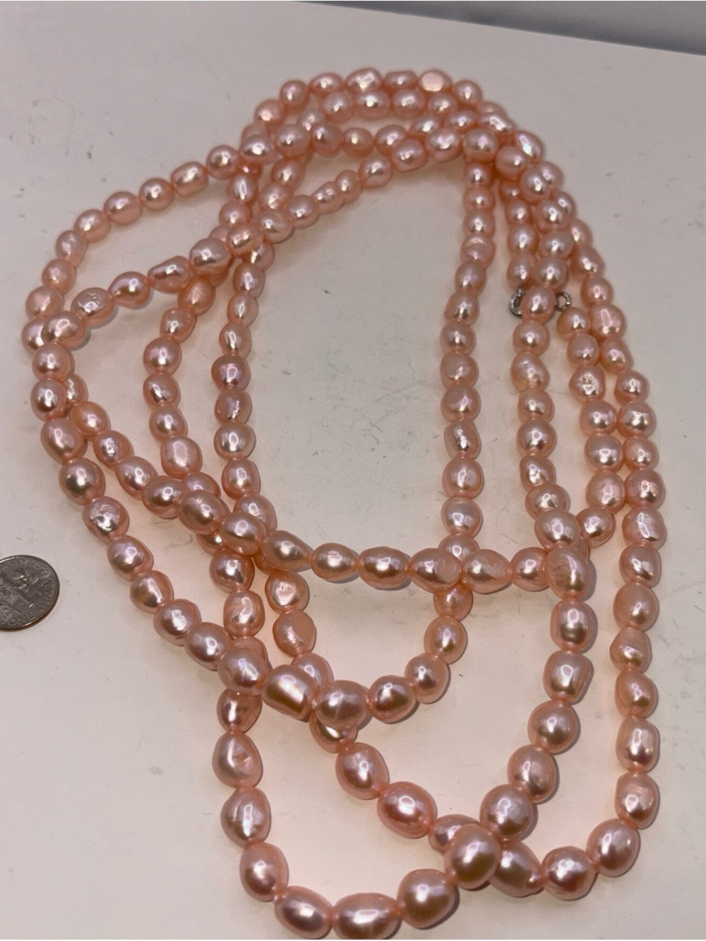IPS Imperial Pearl Syndicate Pink Pearl 72”. Necklace